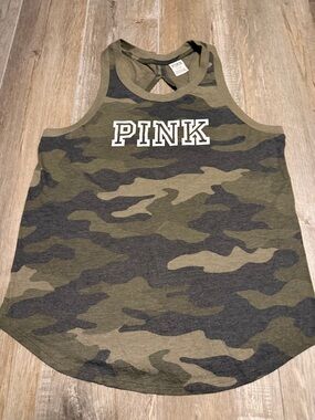 PINK Victoria's Secret Olive Green Camo Tank